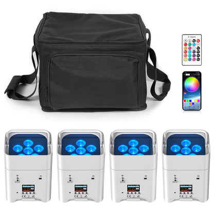 4PCS RGBWA+UV LED Par Light with Bag