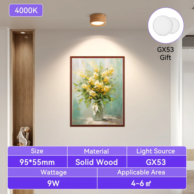 Downlight Wooden Ceiling Lamp 220V Indoor Decor Lamps