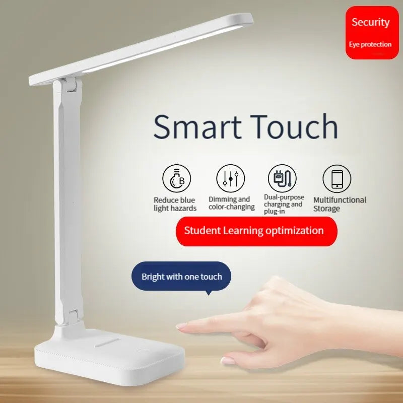 LED Touch Switch White Folding Desk Lamp - Royal Lights & Home Decor