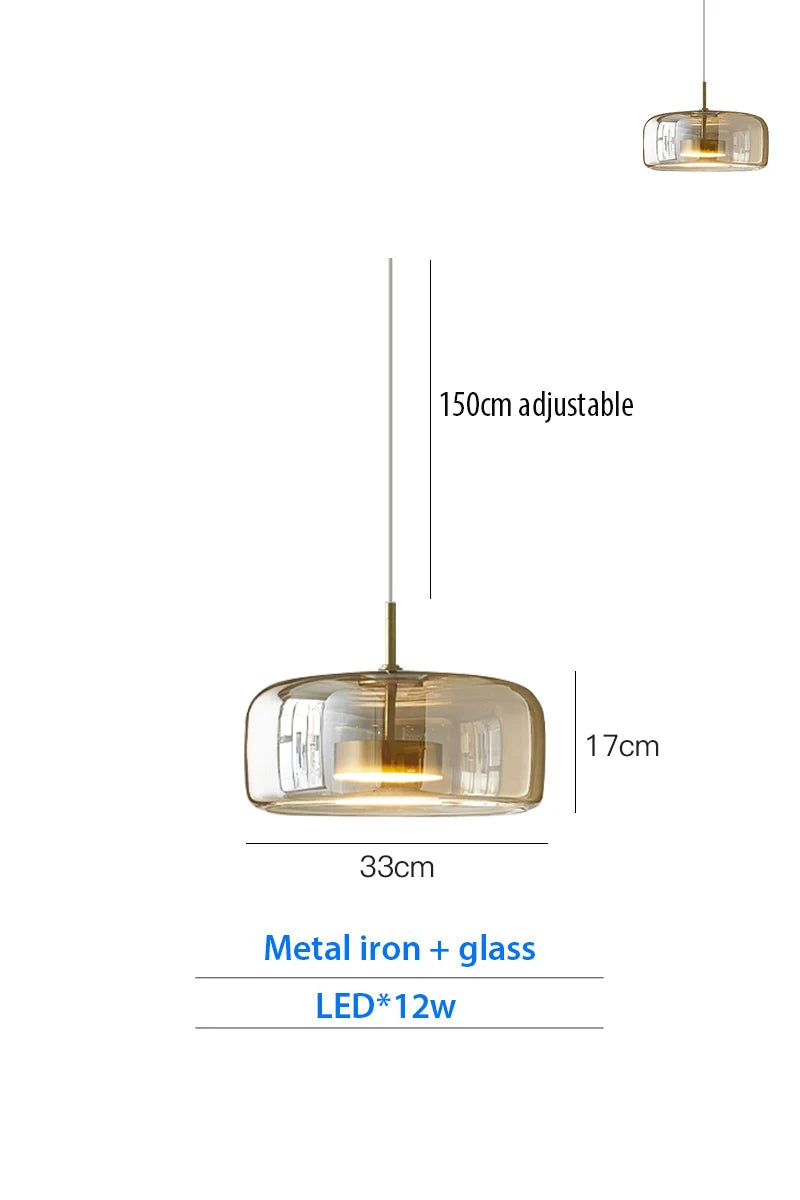 Luxury Designer Glass Chandelier with Adjustable Hanging Cord Elegant Cafe Lighting