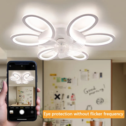 Ceiling Lamp Fan Silent 6 Speed APP Remote Control