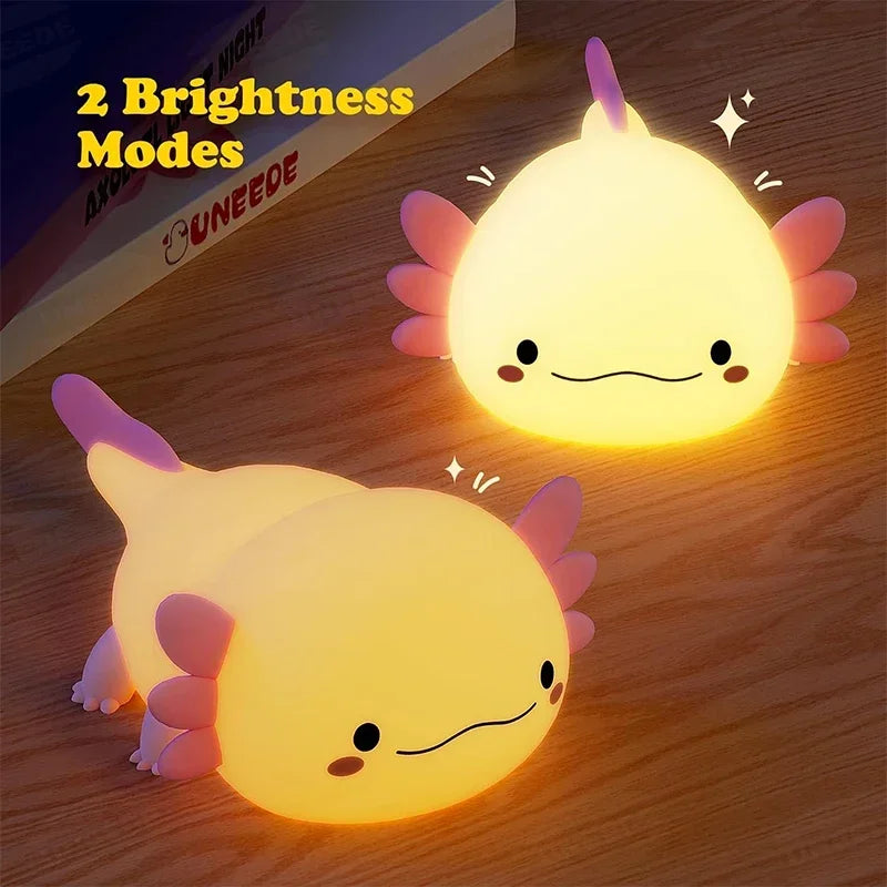 Axolotl Touch Control Nightlights USB Rechargeable Table Lamp for kids