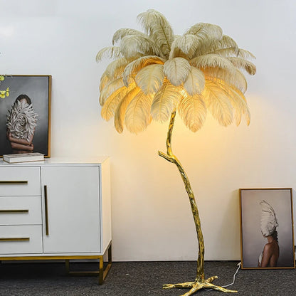 Ostrich Feather Floor Lamp for Living Room Royal Lights & Home Decor