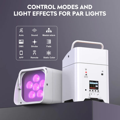 4PCS RGBWA+UV LED Par Light with Bag