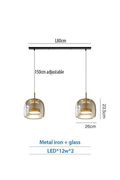 Luxury Designer Glass Chandelier with Adjustable Hanging Cord Elegant Cafe Lighting