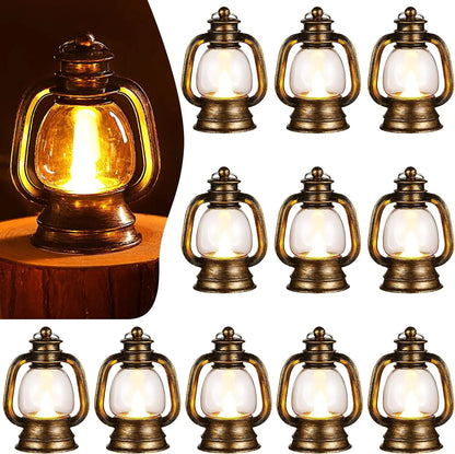 12 Pcs Decorative with LED Candle 4 Inch Small Hanging Lantern