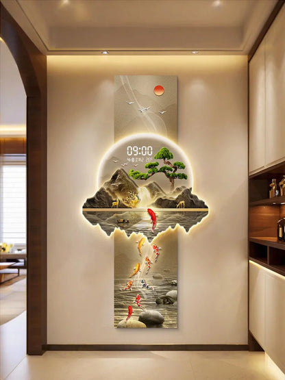 LED Display Wall Clock Lighting Fixtures