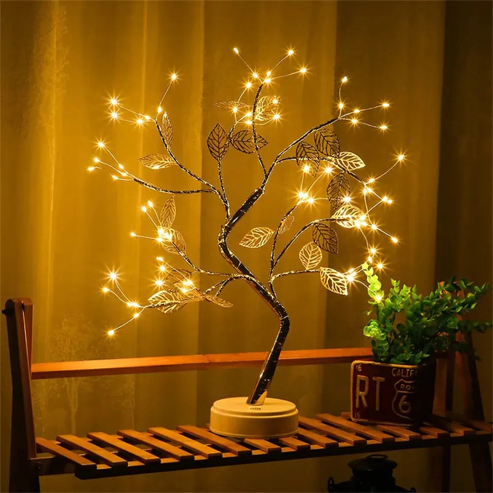 LED Rose Leaf Table Lamp USB Fairy Light Night Lights Royal Lights & Home Decor