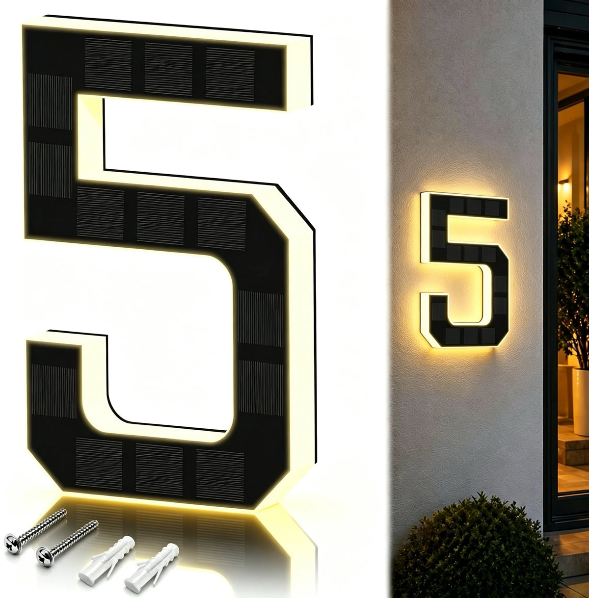 Large Waterproof Address Sign Modern Light