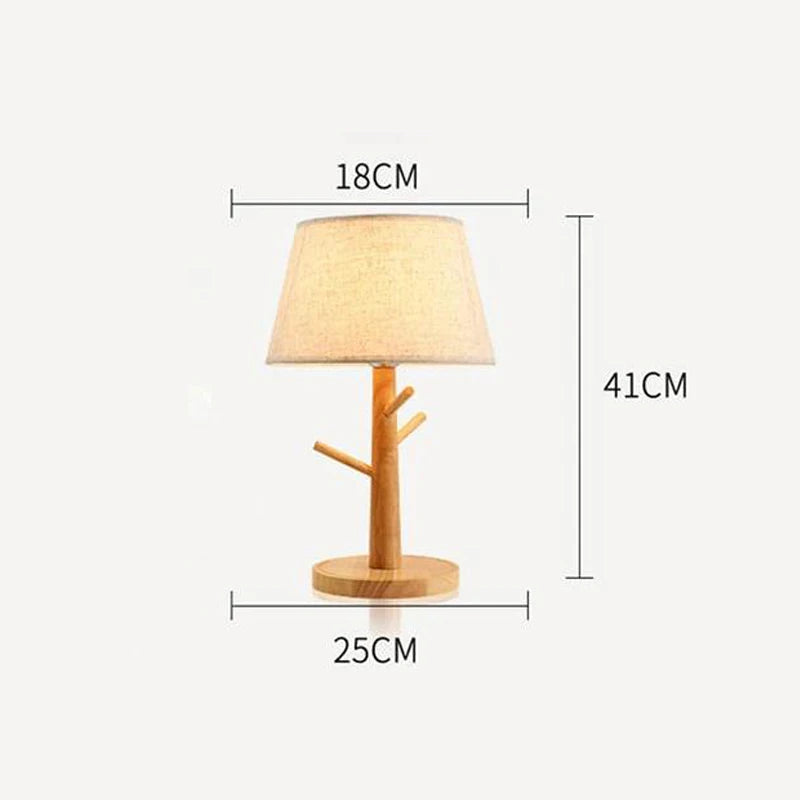 Wooden table lamp fabric lampshade
