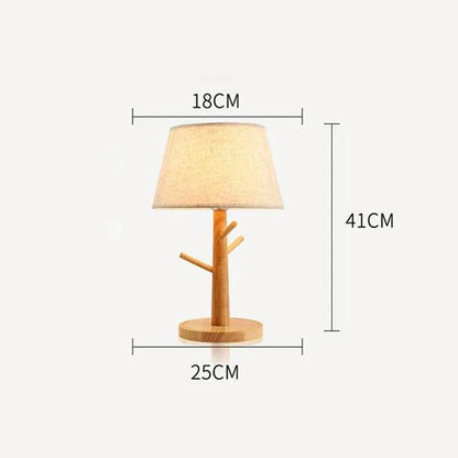 Wooden table lamp fabric lampshade