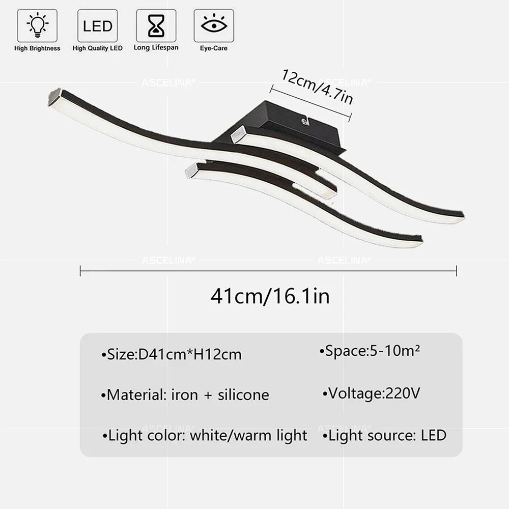 Modern LED Ceiling Light Long Wave Lamp