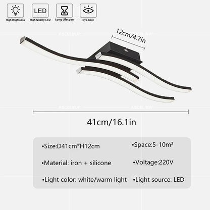 Modern LED Ceiling Light Long Wave Lamp