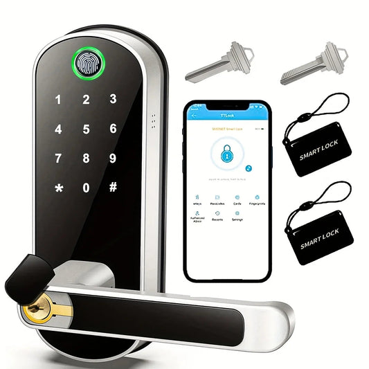 Smart Fingerprint Door Lock App Remote Control Keyless WIFI Digital Touchscreen Lock Royal Lights & Home Decor