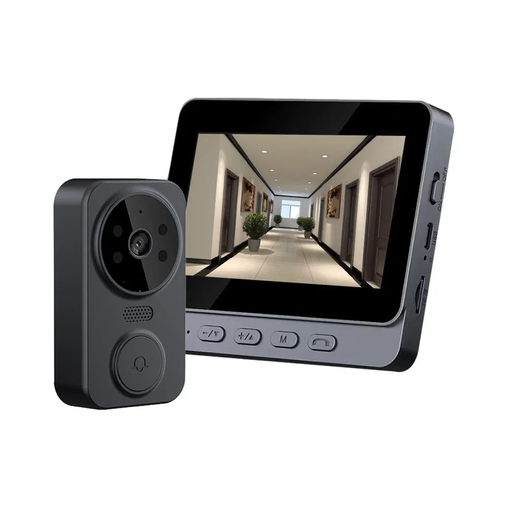 Two-Way Intercom HD Wireless Video Doorbell with 4.3'' IPS Screen