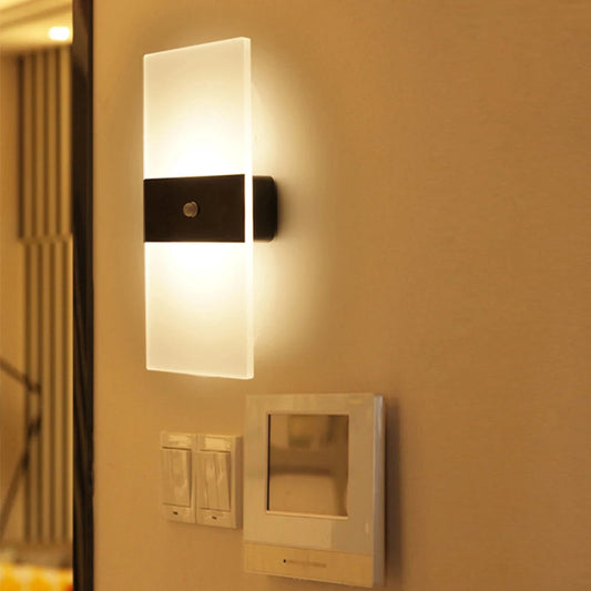 USB Recharge Wall Lamp Touch Motion Sensor Switch Indoor Royal Lights & Home Decor