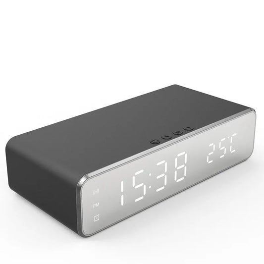 Wireless Charger Time Alarm Clock LED Digital Thermometer