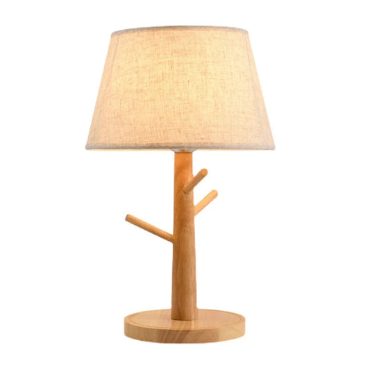 Wooden table lamp fabric lampshade
