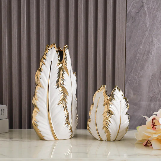 luxury gold-painted ceramic high-end vases for Decoration