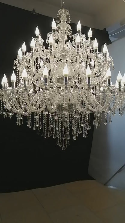 Large Villa 24/32/36/48 Lamps Crystal Chandelier Stair Long Lighting Fixture